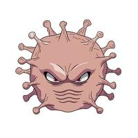 illustrazione vettoriale cartone animato del virus ncov