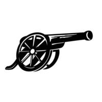 arsenale cannone silhouette design. Vintage ▾ arma cartello e simbolo. vettore