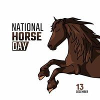 grafica vettoriale della giornata nazionale del cavallo buona per la celebrazione della giornata nazionale del cavallo. design piatto. volantino design.flat illustrazione.