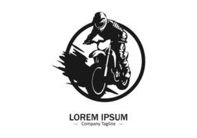 logo di un' motocross bicicletta icona silhouette design su leggero sfondo vettore