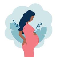 gravidanza. incinta africano americano vettore
