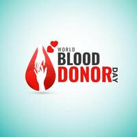 mondo sangue donatore e consapevolezza creativo unico design. mondo sangue donatore giorno logo, donazione concetto cuore medico cartello. dare sangue per Salva vite, donatore sangue concetto illustrazione sfondo vettore