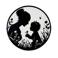 silhouette di madre e bambino. isolato silhouette di madre e bambino vettore