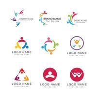 Comunità, Rete e sociale logo persone design vettore