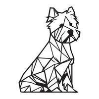 poligonale cane schema - geometrico westie cane illustrazione nel nero e bianca vettore