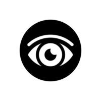 occhio icona. umano occhio, visione e Visualizza illustrazione cartello. visibile, dormire e medicina supervisione osservare, lente o piangere simboli. vettore