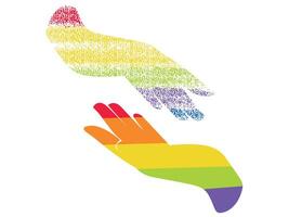 amore arcobaleno cuore isolato icona. omosessualità, uguaglianza, diversità, orgoglio, la libertà concetto vettore