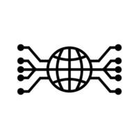 globo con elettrico circuito, illustrazione di Internet Rete icona vettore