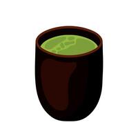 giapponese matcha bevanda disegno cartone animato illustrazione vettore
