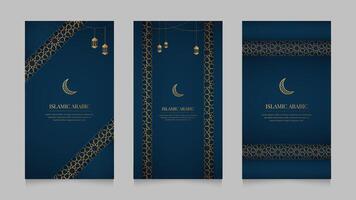 islamico Arabo realistico sociale media storie collezione modello per Ramadan kareem e eid mubarak vettore