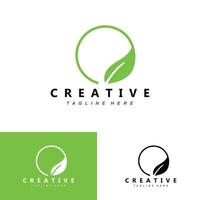 design di piante e logo, semplice concetto naturale minimalista, decorazione verde vettore