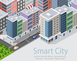 Smart City isometrica vettore