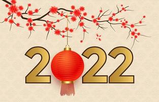 felice anno nuovo 2022 sfondo cinese vettore