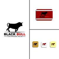logo del toro nero vettore