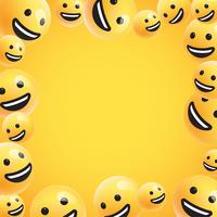 Gruppo di emoticon giallo dettagliato alto, illustrazione di vettore