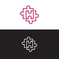 modello di logo di design stilizzato puzzle vettore