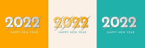 felice anno nuovo 2022. set di illustrazioni vettoriali. sfondo modello di progettazione per banner, copertina, poster. vettore