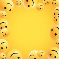 Gruppo di emoticon giallo dettagliato alto, illustrazione di vettore