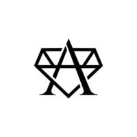 lettera un' diamante linea logo design vettore