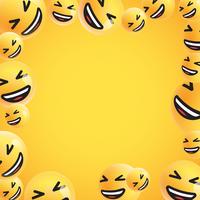 Gruppo di emoticon giallo dettagliato alto, illustrazione di vettore