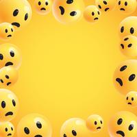 Gruppo di emoticon giallo dettagliato alto, illustrazione di vettore