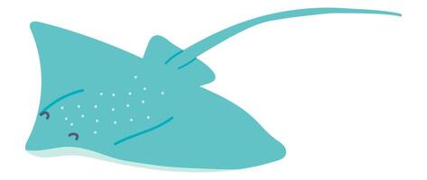 carino Stingray nel piatto design. marino nuoto animale, sottomarino animali selvatici. illustrazione isolato. vettore