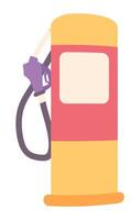 gas stazione nel piatto design. carburante rifornimento carburante con pistola tubo flessibile per trasporti. illustrazione isolato. vettore