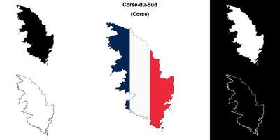 corse-du-sud Dipartimento schema carta geografica impostato vettore