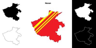 henan Provincia schema carta geografica impostato vettore