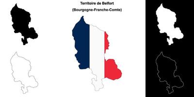 territorio de belfort Dipartimento schema carta geografica impostato vettore