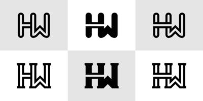 lettere hw monogramma logo impostare, adatto per attività commerciale con hw o che cosa? iniziali vettore