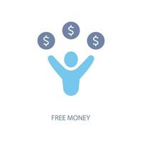 gratuito i soldi concetto linea icona. semplice elemento illustrazione. gratuito i soldi concetto schema simbolo design. vettore