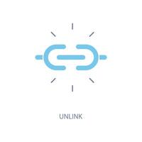 unlink concetto linea icona. semplice elemento illustrazione. unlink concetto schema simbolo design. vettore