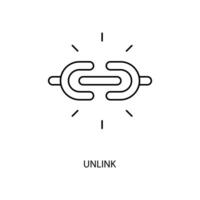 unlink concetto linea icona. semplice elemento illustrazione. unlink concetto schema simbolo design. vettore