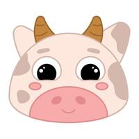 carino kawaii mucca emoji icona vettore