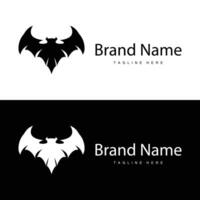 semplice nero silhouette design pipistrello logo illustrazione di un' ore notturne animale con un' minimalista concetto vettore