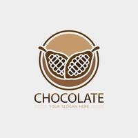 cioccolato e cacao logo icona design illustrazione vettore