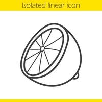 icona lineare di limone. illustrazione di linea sottile di calce. simbolo di contorno di limone tagliato. disegno vettoriale isolato contorno