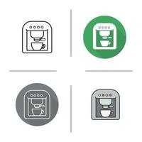 icona della macchina per caffè espresso. design piatto, stili lineari e di colore. caffettiera. illustrazioni vettoriali isolate