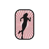 corridore telaio arte logo grafico illustrazione, etichetta distintivo vettore