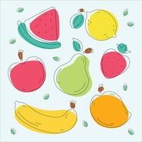 illustrazione di frutta e verdure vettore