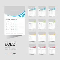 Calendario da parete a 4 colori 12 mesi 12 pagine 2022 vettore