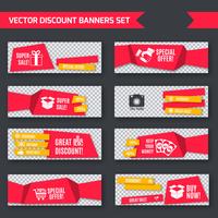 Sconto banner set rosso vettore