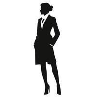 elegante donna nel attività commerciale abbigliamento silhouette vettore