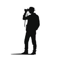 fotografo silhouette con telecamera vettore