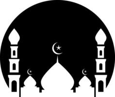 islamico moschea icona silhouette illustrazione vettore