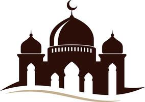 islamico moschea icona silhouette illustrazione vettore
