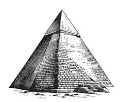 piramide schizzo mano disegnato Egitto viaggio illustrazione vettore