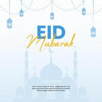 islamico eid celebrazione sociale media bandiera o inviare modello vettore