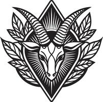 a caccia logo illustrazione nero e bianca vettore